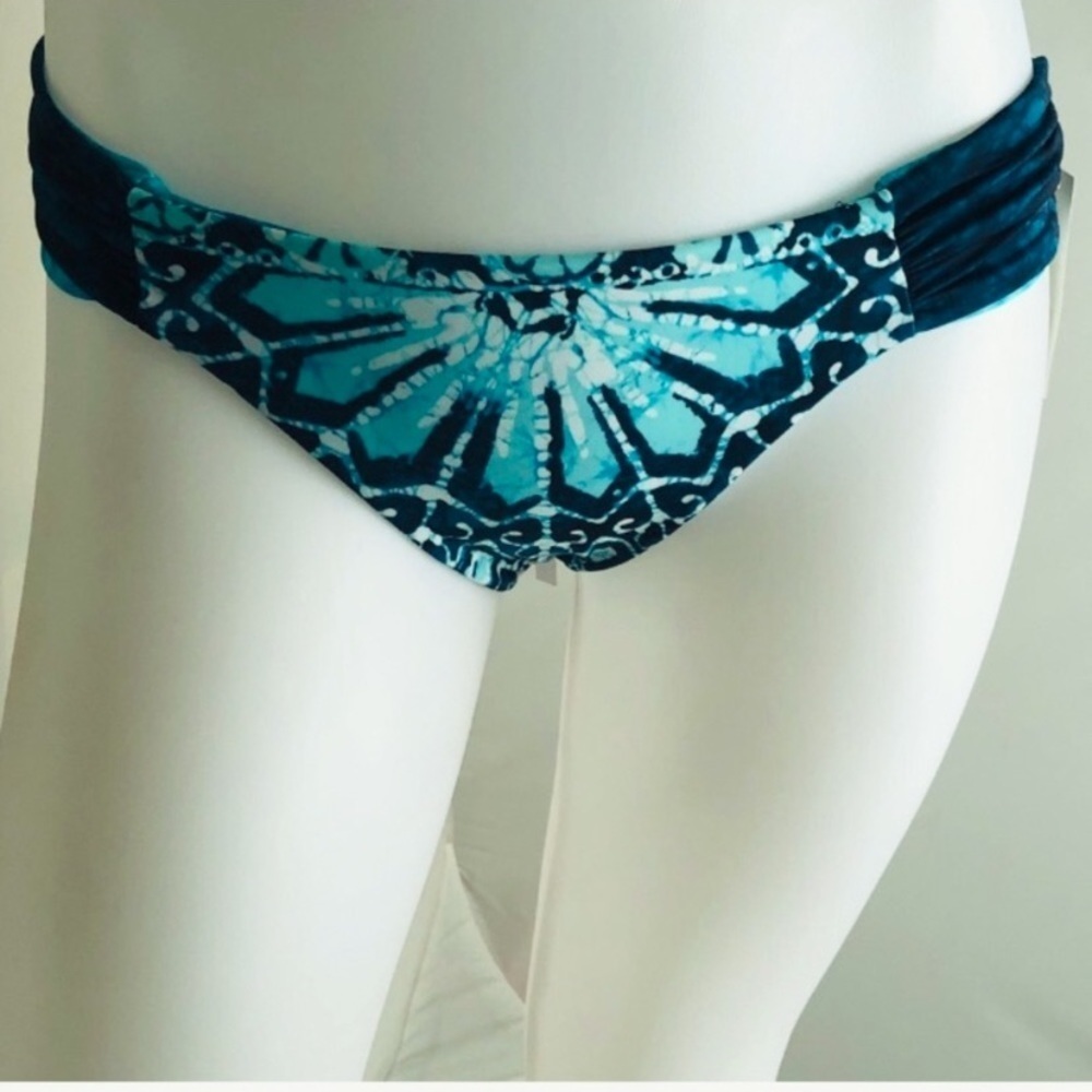Lucky Brand reversible navy aqua multicolor bikini bottom
